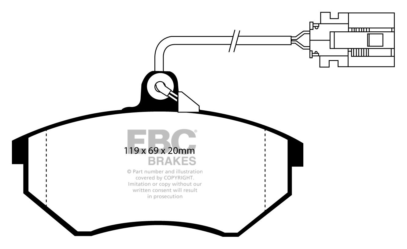 EBC Brakes VW Vento 2.8 92-95 Remblokken voorzijde greenstuff