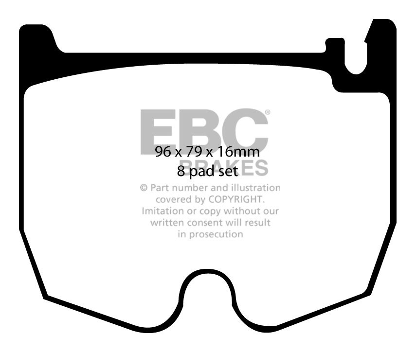 EBC Brakes MERCEDES SL-Class (R230) SL55 AMG (8 Pad Set) 2006-20