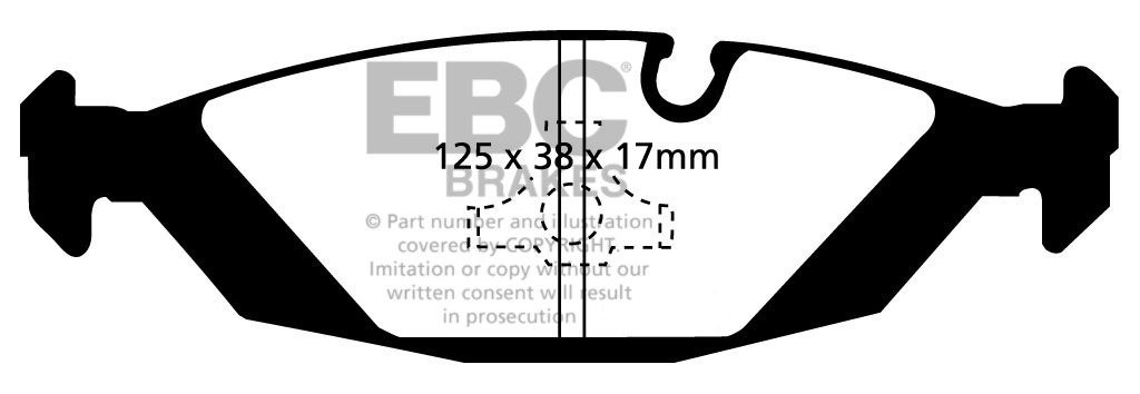 EBC Brakes BMW M635 3.5 (E24) 85-89 Remblokken achterzijde yello