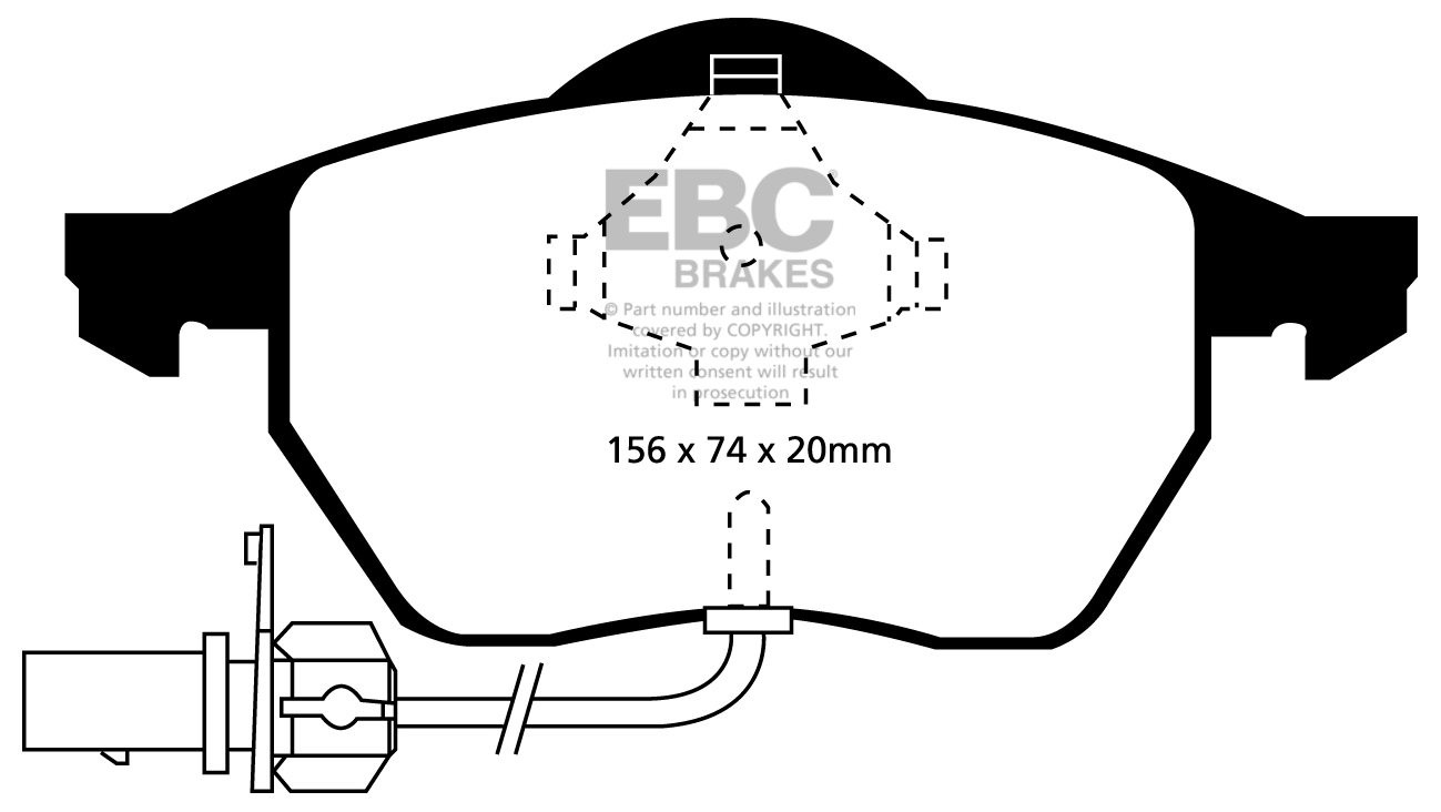 EBC Brakes AUDI A4 B5 1.9 TD -110 99-2000 Remblokken voorzijde
