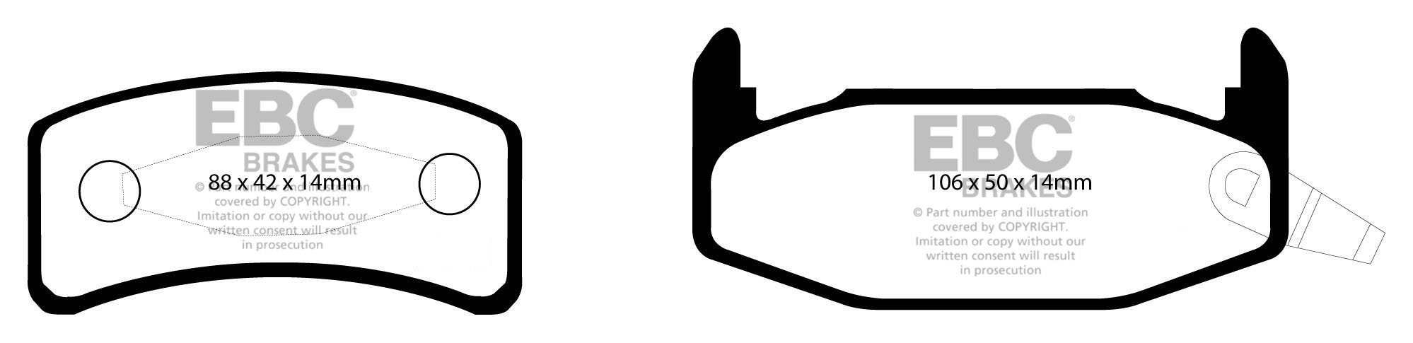 EBC Brakes LOTUS Elan 1.6 89-94 Remblokken achterzijde