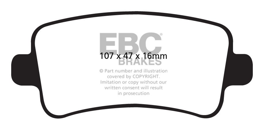 EBC Brakes SAAB 9-mei 1.6 Turbo 2010-.. Remblokken achterzijde