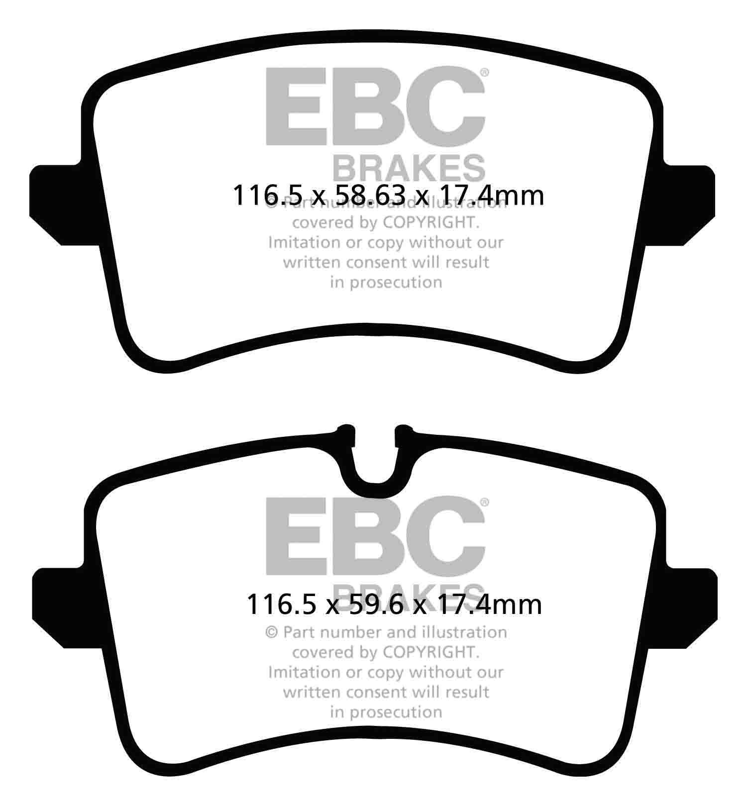 EBC Brakes AUDI A6 4G 2.0 TD -163 2011-.. Remblokken achterzijde
