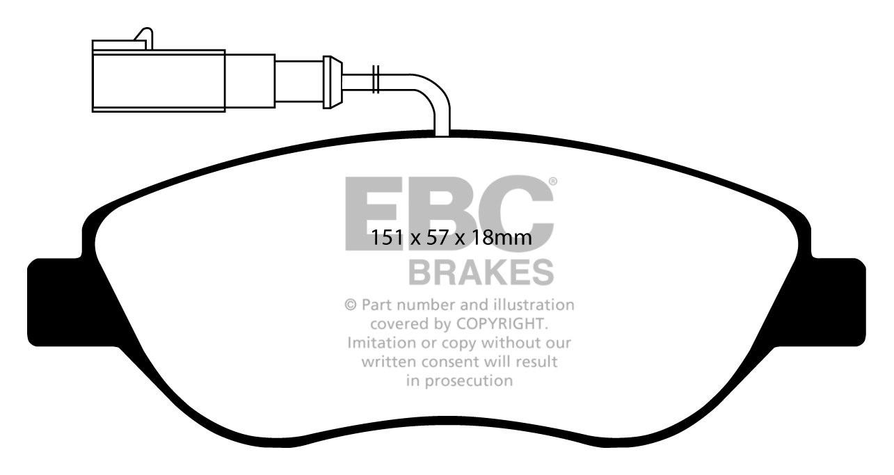 EBC Brakes ALFA ROMEO Mi.To 1.3 TD 2010-.. Remblokken voorzijde