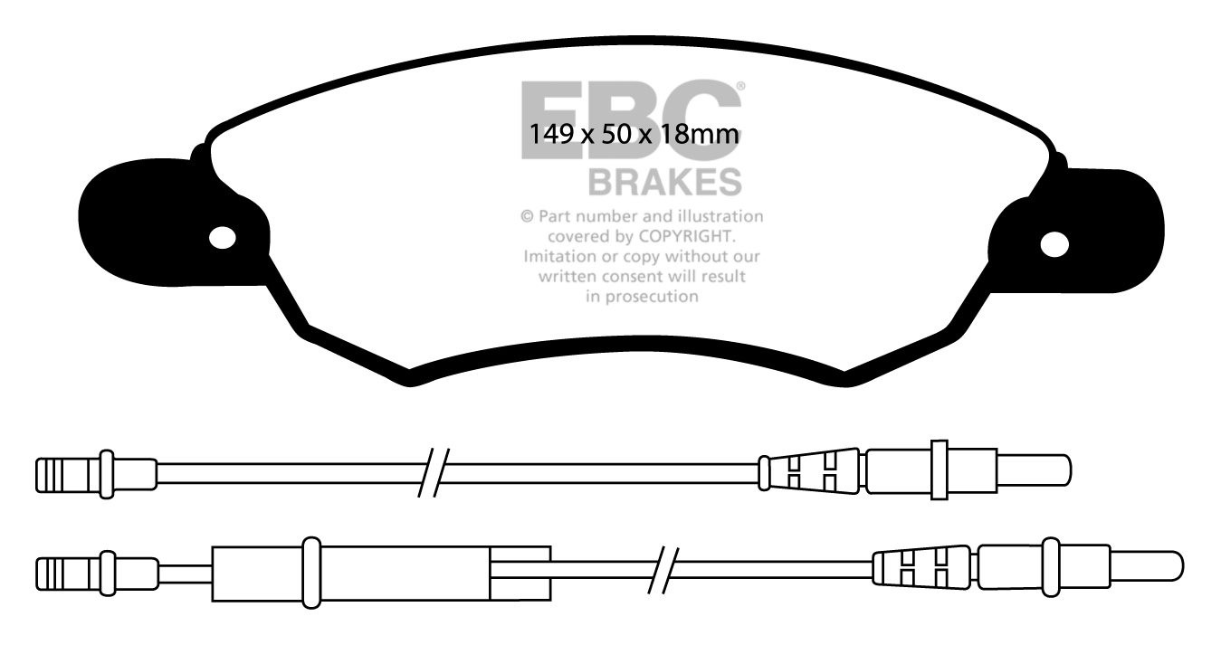 EBC Brakes CITROEN C5 1.6 TD 2005-2008 Remblokken voorzijde gree