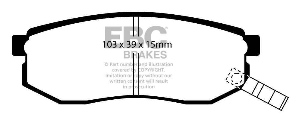 EBC Brakes HYUNDAI Santamo 2.0 2000-2003 Remblokken achterzijde