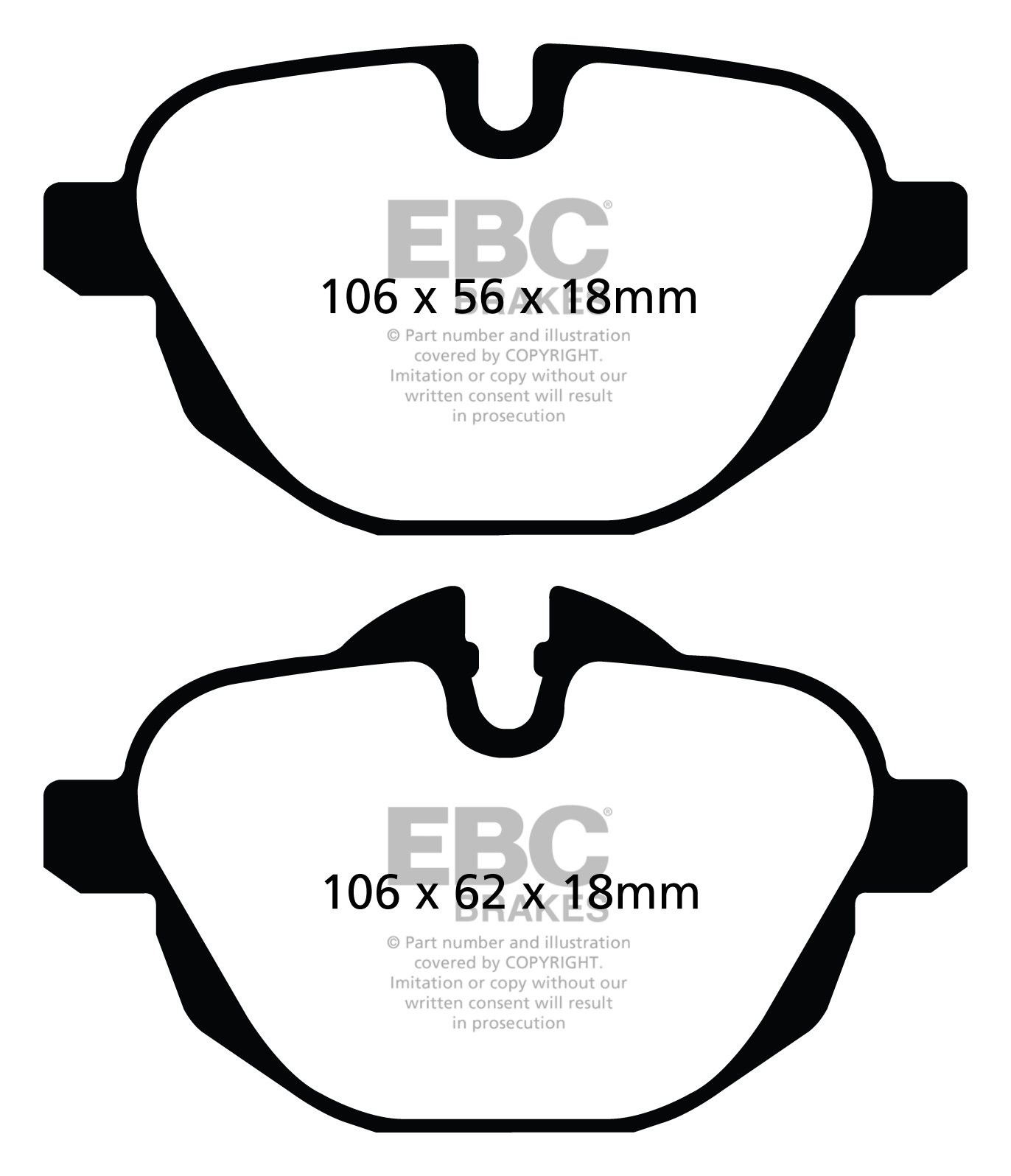 EBC Brakes BMW 520 2.0 TD (F11) 2010-.. Remblokken achterzijde