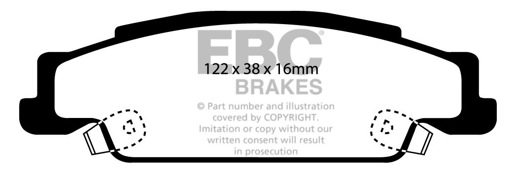 EBC Brakes CADILLAC STS 4.6 2004-2008 Remblokken achterzijde gre
