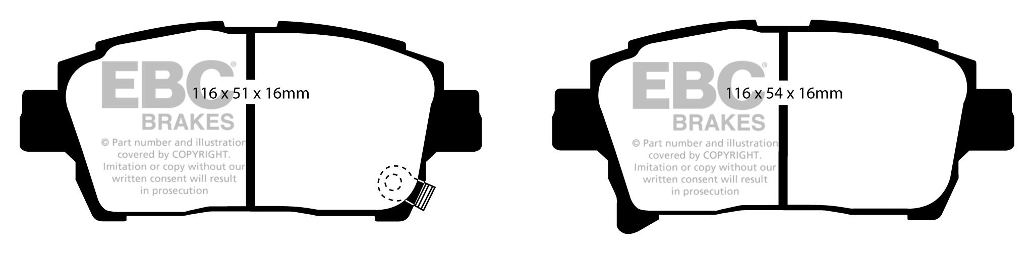 EBC Brakes TOYOTA Prius 1.5 hybrid (NHW20) 2004-2010 Remblokken