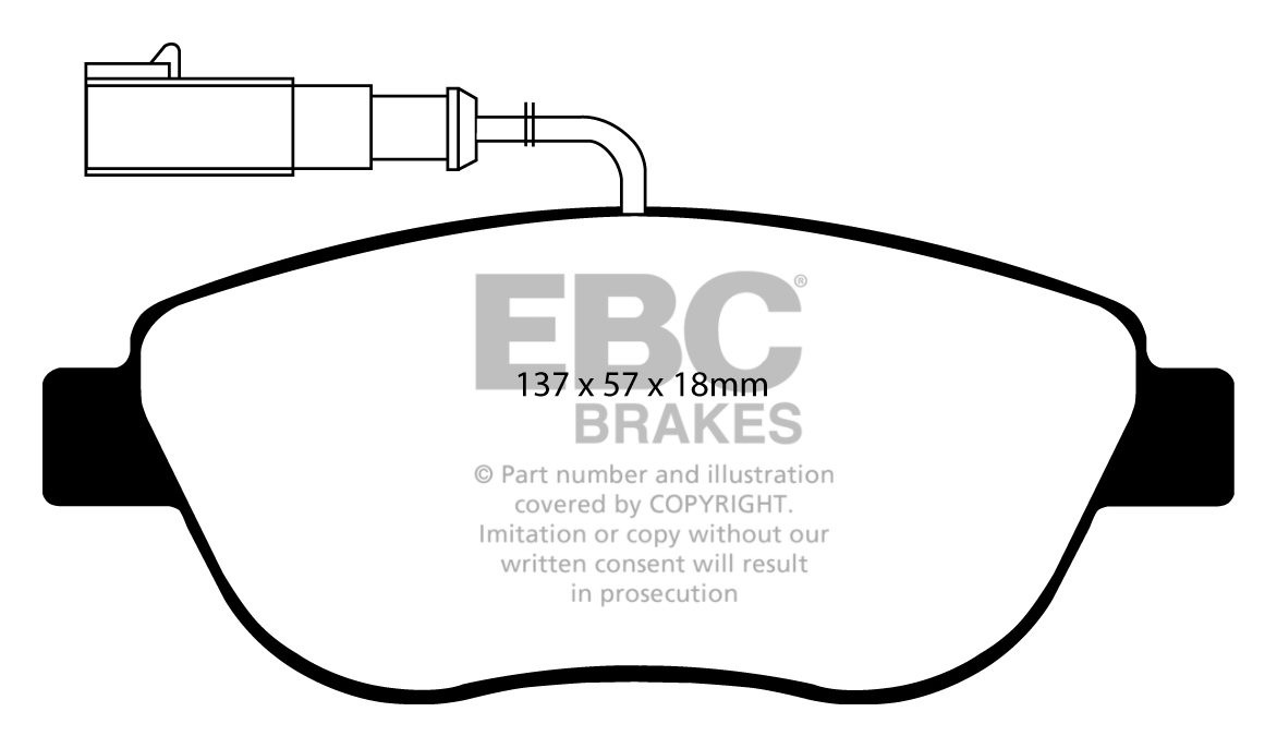 EBC Brakes FIAT Punto Evo 1.6 TD 2009-.. Remblokken voorzijde
