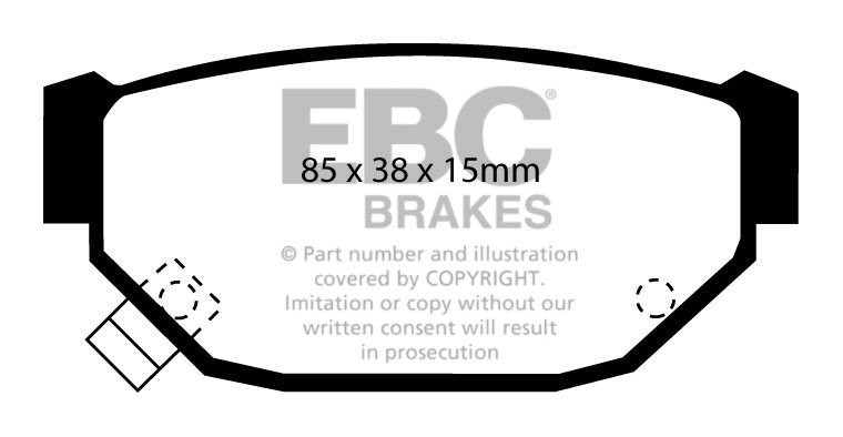 EBC Brakes SUBARU Series 1/2/L 1.8 GT (AG4) 85-91 Remblokken ach