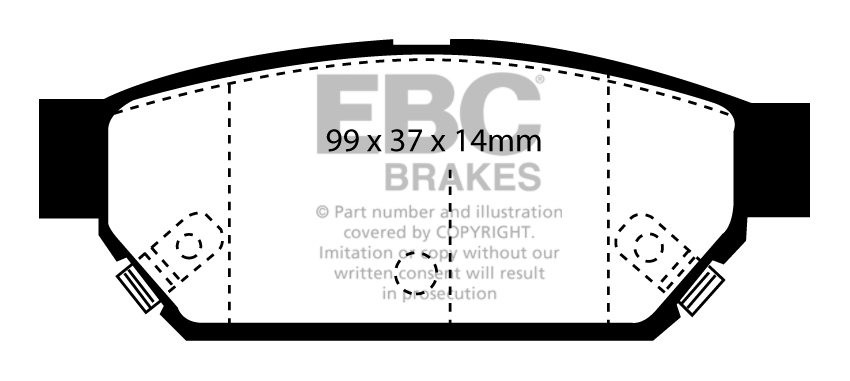 EBC Brakes PROTON Coupe 1.8 97-2001 Remblokken achterzijde green