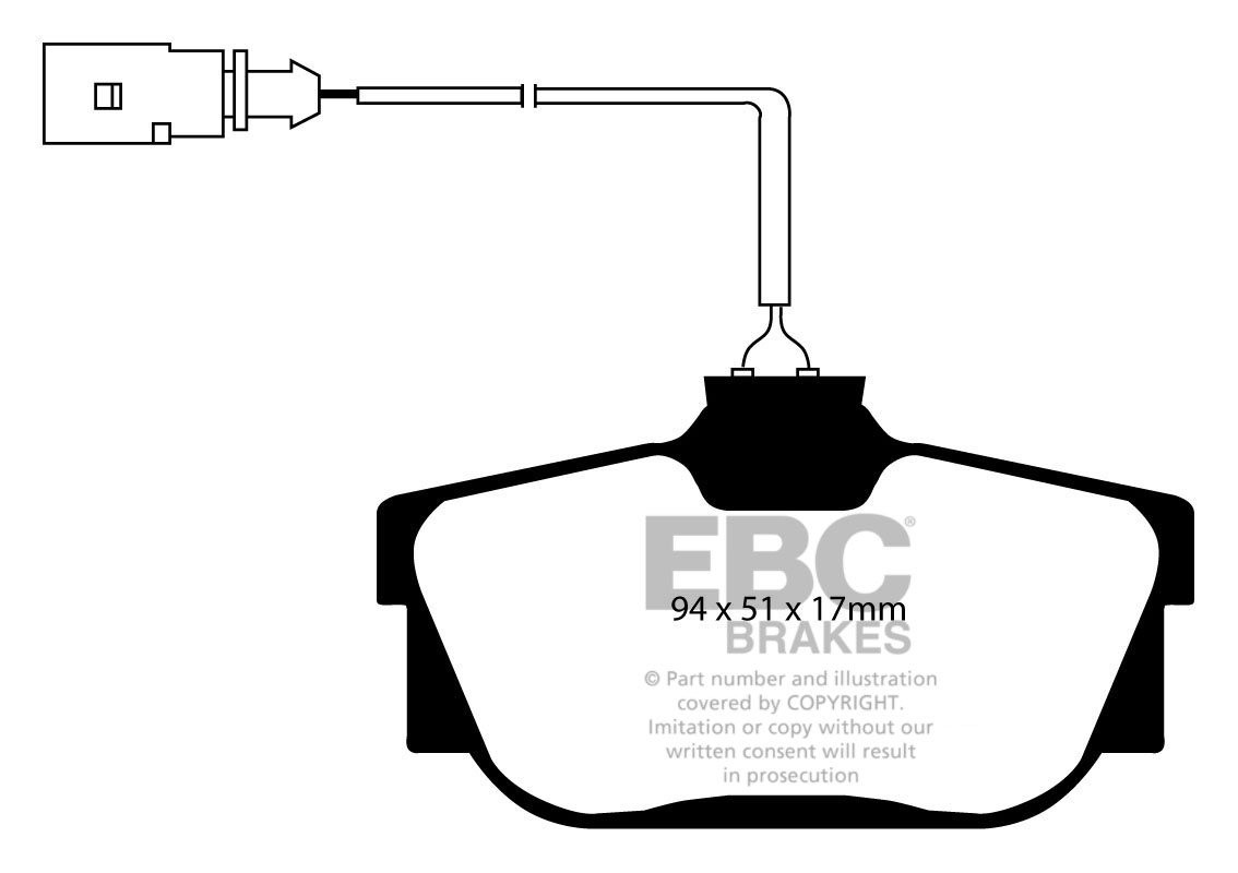 EBC Brakes SEAT Alhambra 2.8 2000-2008 Remblokken achterzijde