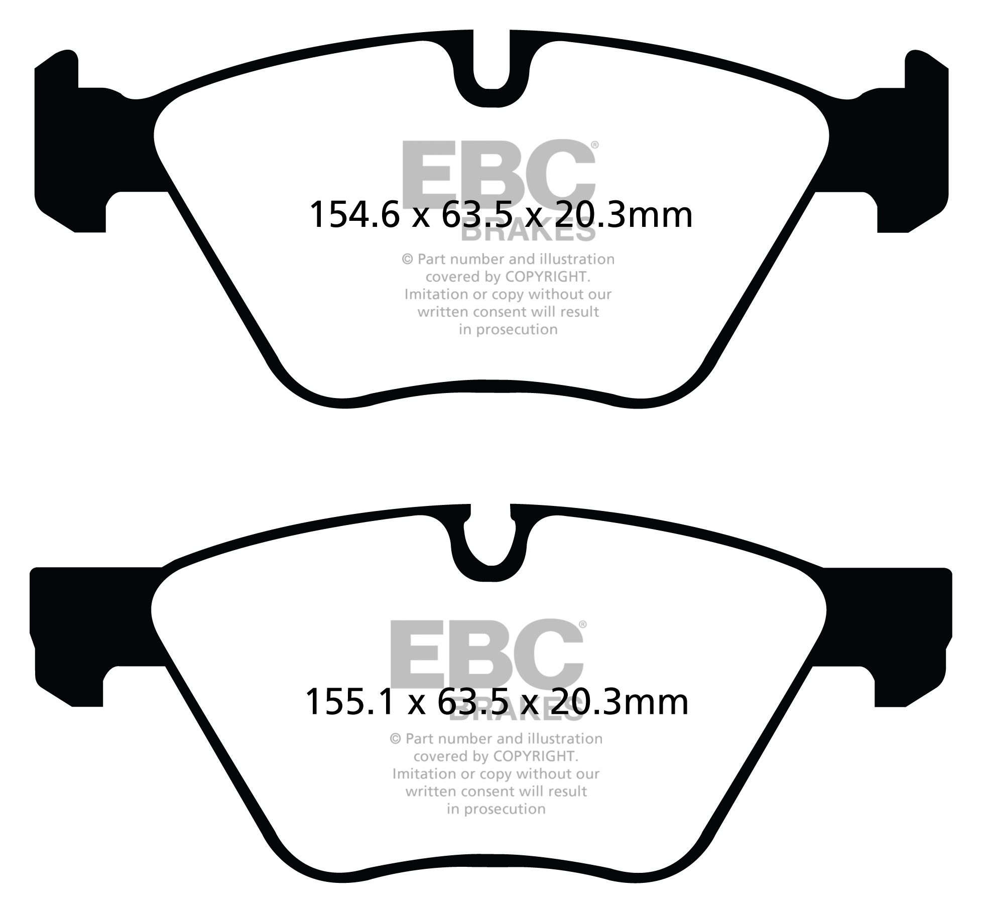 EBC Brakes BMW 525 2.5 TD (E61) 2003-2010 Remblokken voorzijde