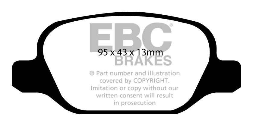 EBC Brakes FIAT Panda 1.3 D 4x4 2005-.. Remblokken achterzijde g