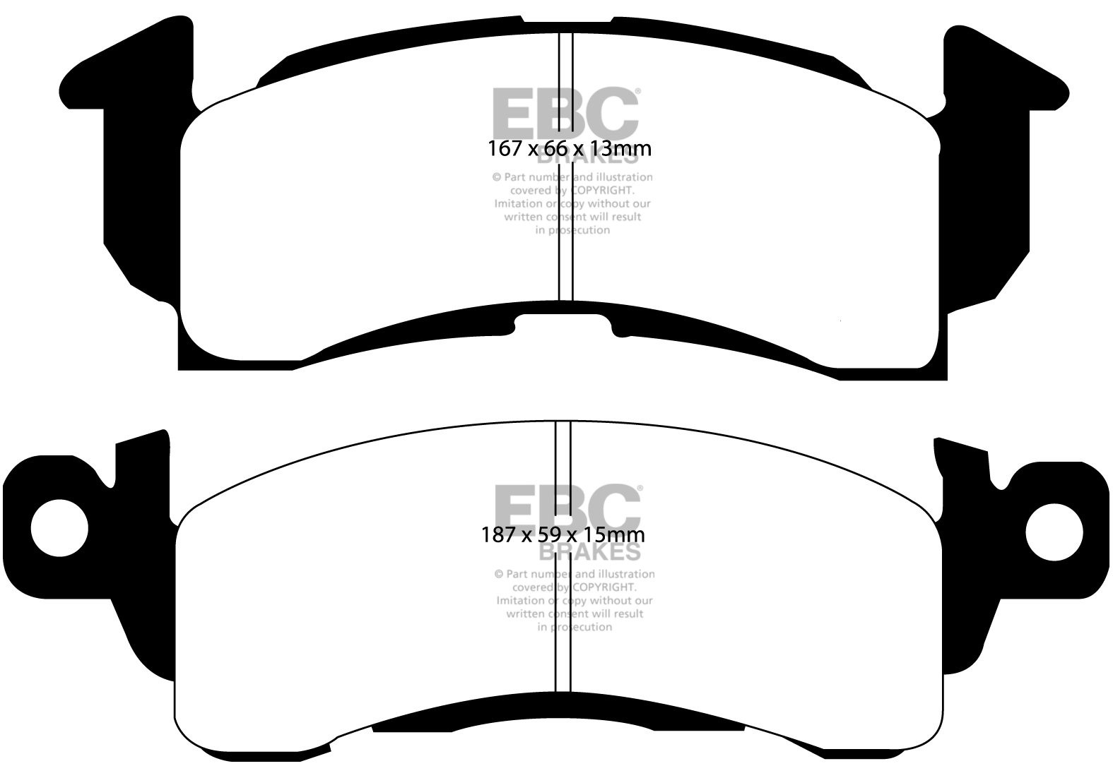 EBC Brakes PONTIAC Firebird 7.5 71-76 Remblokken voorzijde yello