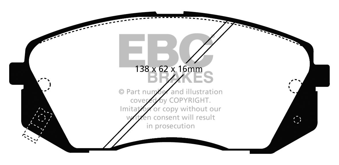 EBC Brakes HYUNDAI iX35 2.0 TD 4WD 2009-.. Remblokken voorzijde